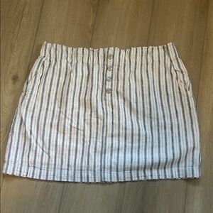 LOFT Blue and White Striped Mini Skirt